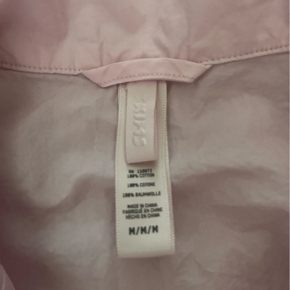 SKIMS Cotton Poplin Button Up Shirt Collared Baby Pink Oversized Sleep Size M - Picture 2 of 10